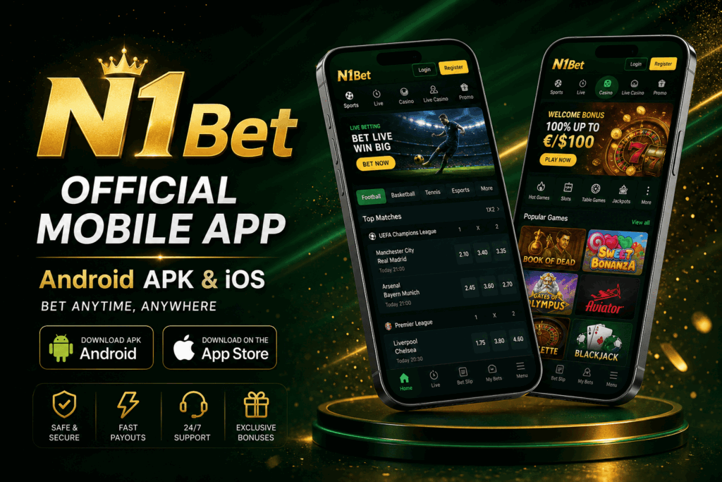 Official N1Bet mobile app download banner at N1Bet Casino Mobile App page - n1bets.it
