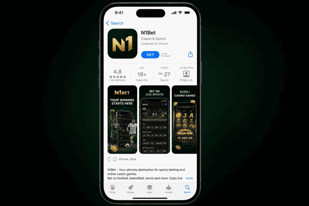 N1Bet application page layout in the official Apple App Store - n1bets.it
